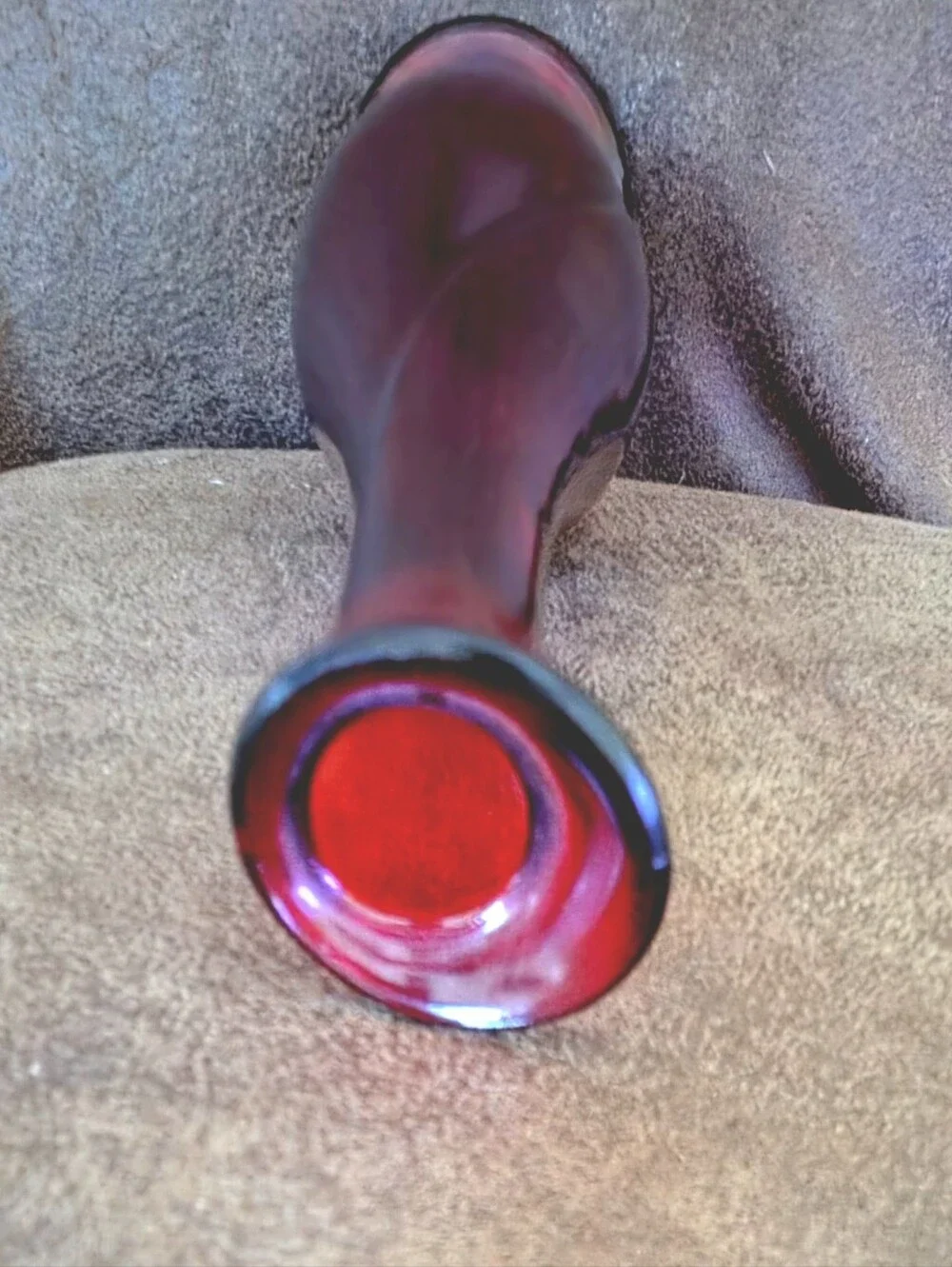 Vintage Avon Ruby Red Glass Bud Vase 7.5